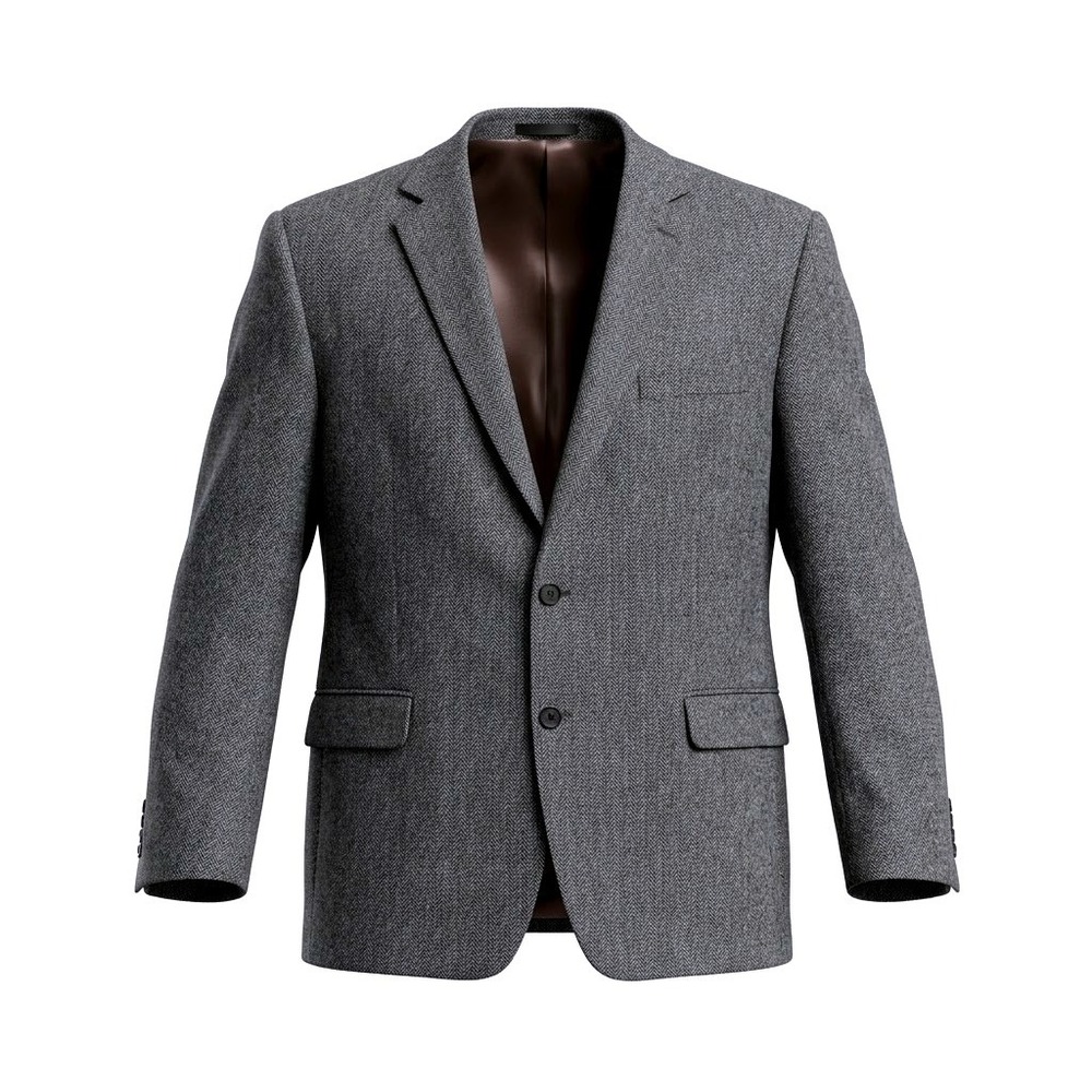 Lauren Ralph Lauren Mens 48R Grey Herringbone Tweed Wool 2 Button Blazer Coat